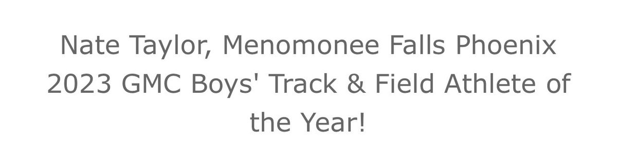Blessed to receive GMC boys track athlete of the year.