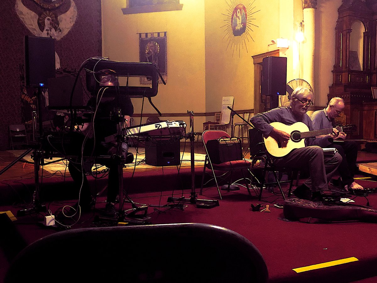 NuMuLu502's tweet photo. ClarkSmithy, Keenan Lawler, and Misha Feigin at the Chapel of St. Philip Neri, Old Louisville.

June 22, 2023

Event info: https://t.co/NiKDjpEw0x

#ExperimentalMusic #Improvisation #FreeImprov #ElectronicMusic #Guitar #EDrum #Electronics #EBow #Louisville https://t.co/8bzelPGcEN