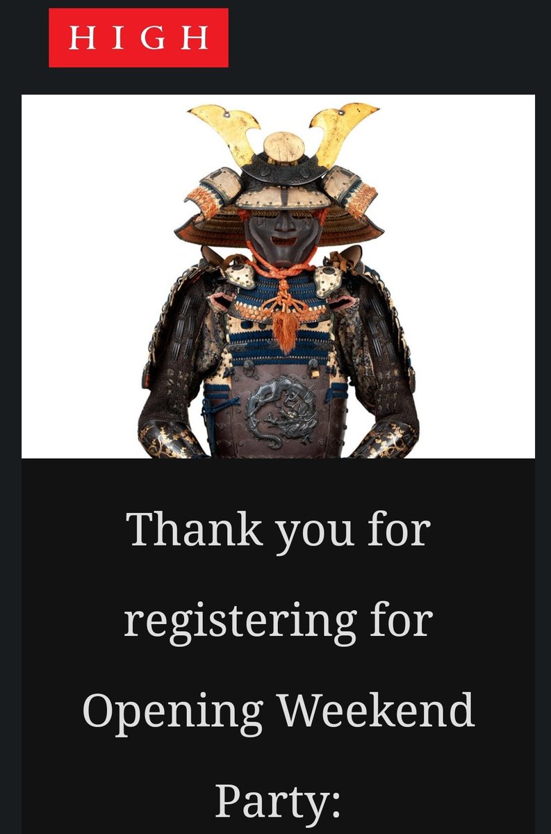 I am excited:  Opening party at The High: Samurai: Armor from the Collection of Ann and Gabriel Barbier-Mueller
#TheHigh #Samurai #SageOOO