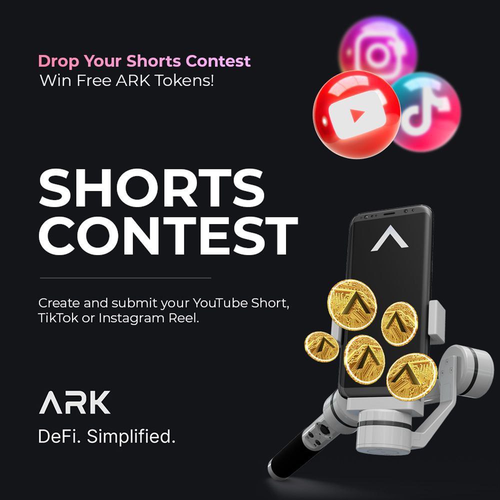 arkfiinvest's tweet photo. Shorts Contest! 🎥

The challenge will be to pick a topic from the roadmap and cover it in your own creative way in under 60 seconds! 🎬

Everyday creators will be able to submit their YouTube Shorts, TikTok's, and/or Instagram Reels to win FREE ARK!

 https://t.co/sphR8EhgpD https://t.co/DBMc0ucjoP