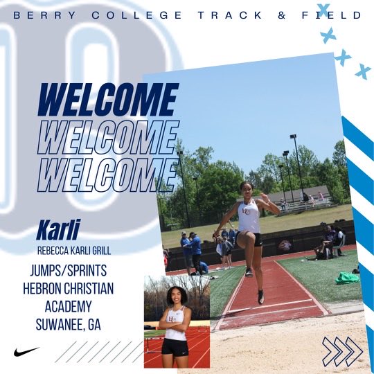 Next ⬆️ is Rebecca KARLI Grill! The Hebron Christian grad will help the Vikings in the Jumps. Welcome Karli! ⁦@MilesplitGA⁩ #WeAllRow