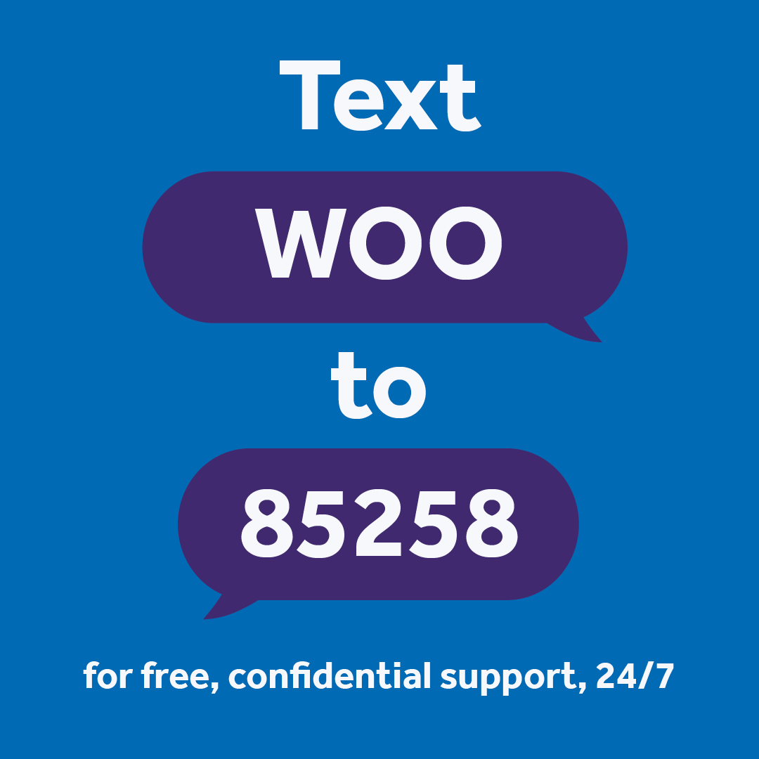 Need to 'talk' to someone about your #MentalHealth? Text WOO in #Worcestershire to 85258 - free, confidential all-age text #support, 24/7. (More about @GiveUsAShout here: bit.ly/SHOUT19.)