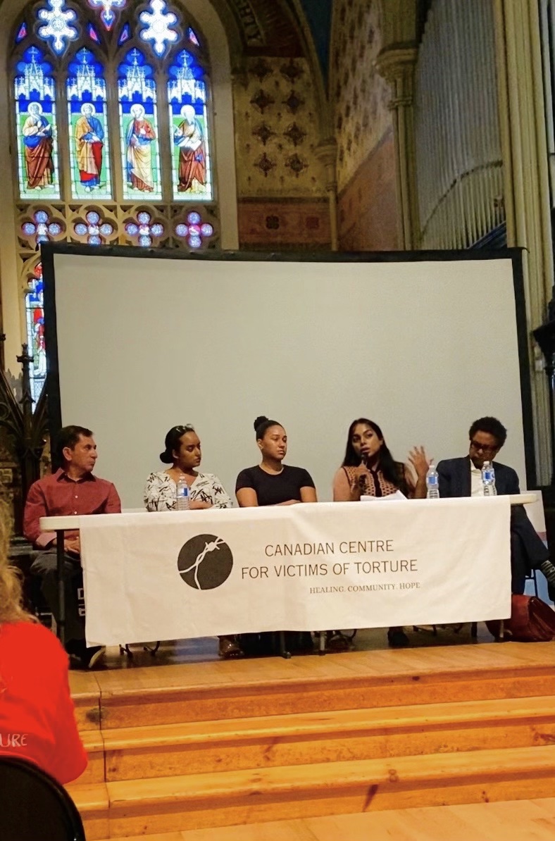 Honoured to be on the @ccvt_toronto expert panel discussing #genocide, healing trauma and fighting against injustice with amazing community leaders. Inspiring discussion and event with some of the most resilient people I have ever met. #HumanRights #TamilGenocide
