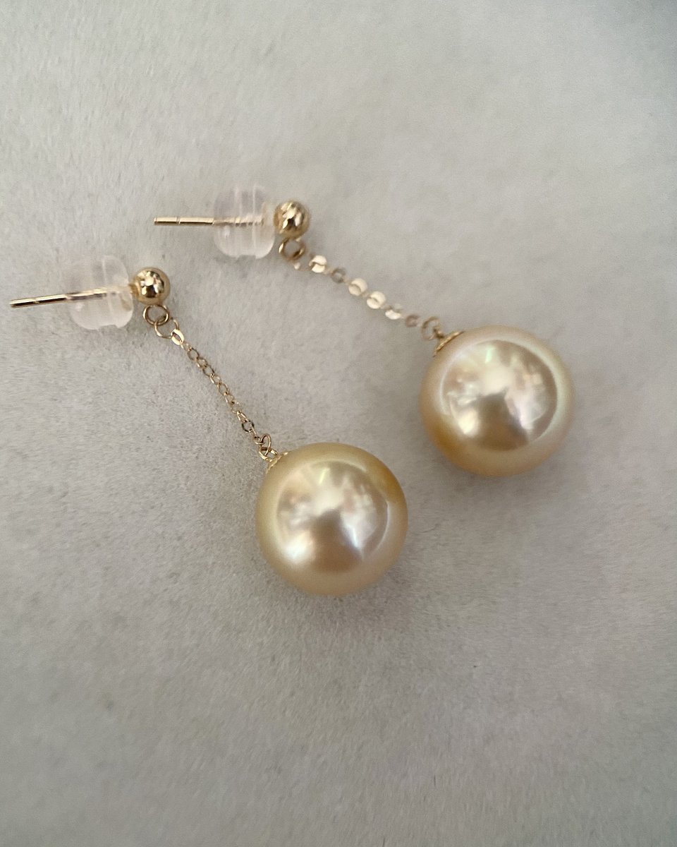Excited to share the latest addition to my #etsy shop: 11 mm South Sea Cultured Golden Pearl Earrings, Genuine AU750 18K Gold, Radiant Dangle Design, Round Quality, Stunning Sheen, Luxurious Gift etsy.me/3CLcUuD #goldenpearl #pearlearrings #au750 #18kearrings
