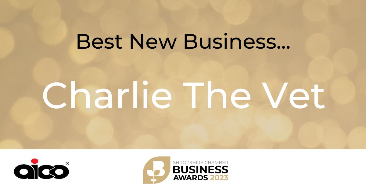 Shropshire Chamber Business Awards 2023 (@scba2023) on Twitter photo The winner of our BEST NEW BUSINESS award is Charlie The Vet!
Well done to all of the finalists! 👏
Thank you <a href="/Aico_Limited/">Aico</a> for sponsoring this award.
#SCBA2023 The winner of our BEST NEW BUSINESS award is Charlie The Vet!
Well done to all of the finalists! 👏
Thank you <a href="/Aico_Limited/">Aico</a> for sponsoring this award.
#SCBA2023