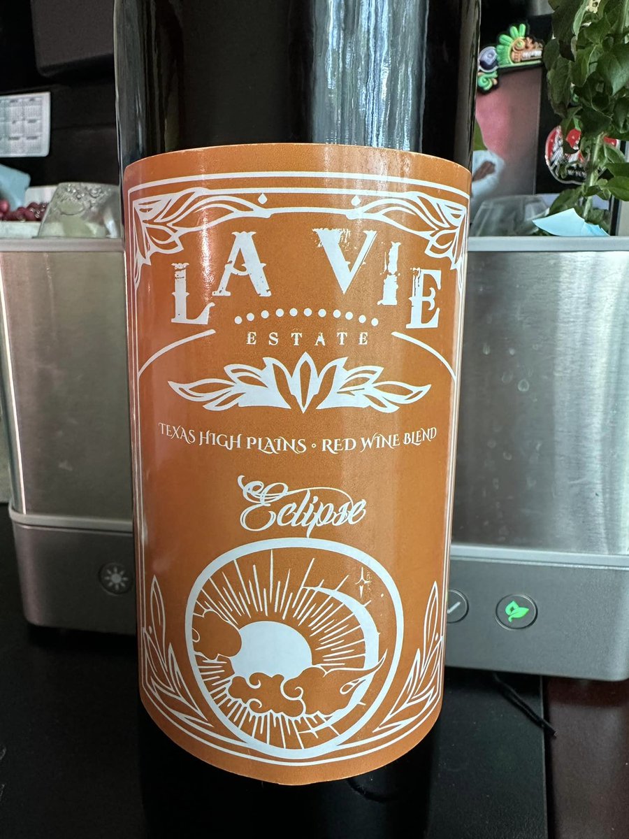 @WineFolly Yay!! Drinking a La Vie Estate Eclipse blend which is a Texas wine blend of Sangiovese, Cab, Primitivo, and Zinfandel. Yes, we do all kinds of blends because we can grow all kinds of grapes here! #txwine #texaswinelover