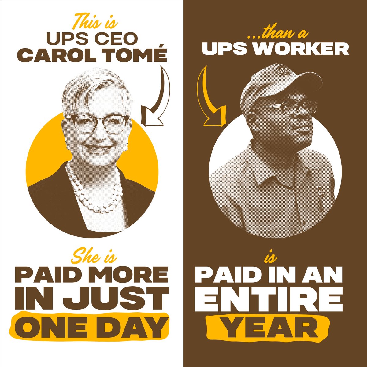 A HARD DAY’S WORK
Just gonna leave this here for the weekend.

As #Teamsters wait for a real, respectful economic proposal from @UPS executives, let’s not forget the enormous salaries, stock awards, and Wall Street buybacks that always find their way to the top. #1u