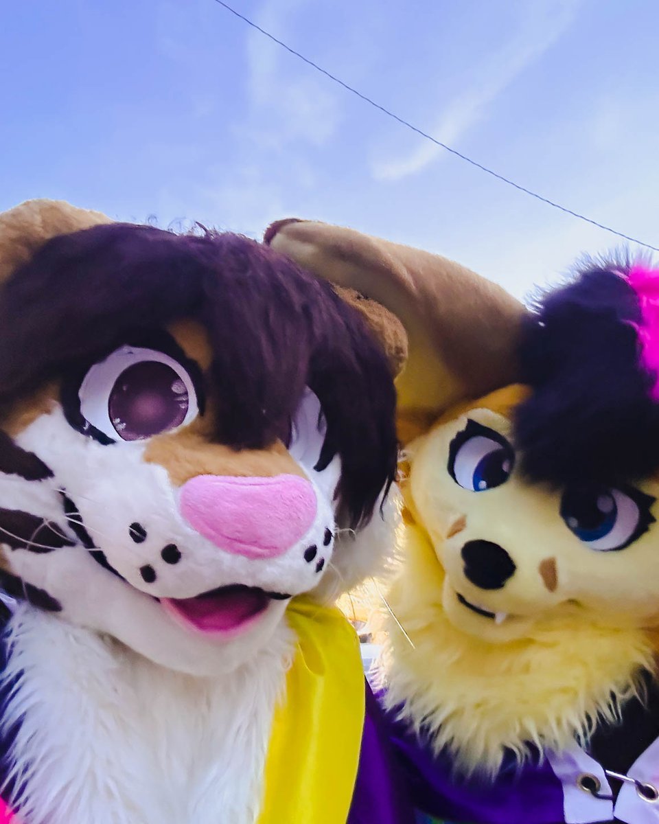 RaviFennecFox's tweet photo. #FursuitFriday is back m8s.

Here's some memories from last week's pride march by @RemmSoft97!

#pridemty #femboyfriday #bipride #furryfandom https://t.co/Cv7VdbR33T