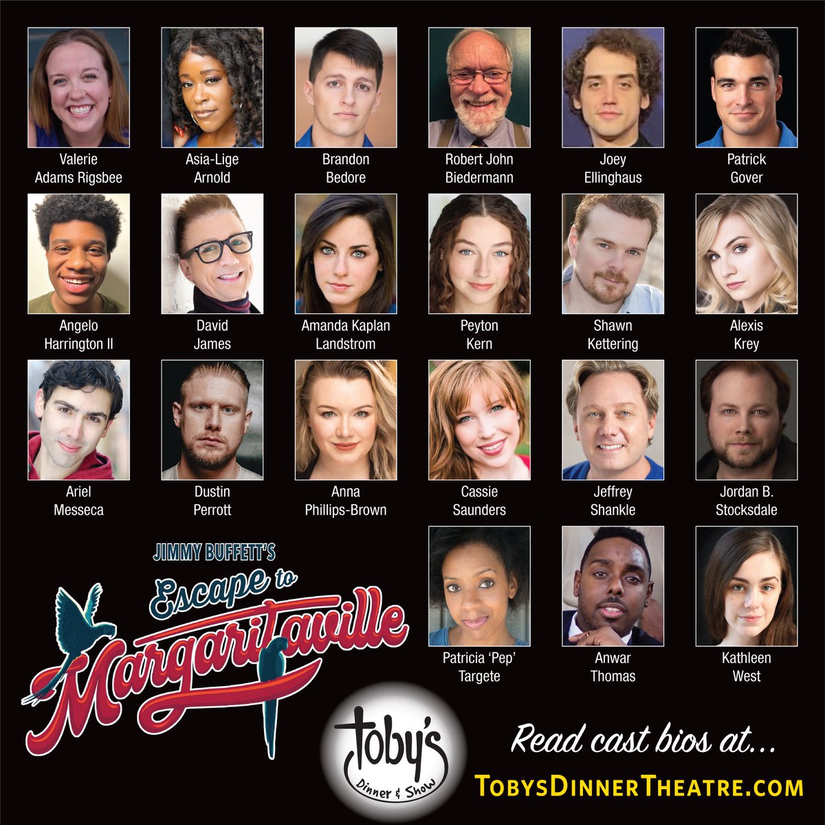tobysdintheatre's tweet photo. Meet the cast of JIMMY BUFFETT’S: ESCAPE TO MARGARITAVILLE Now On Stage! Visit: https://t.co/JUSU2aar9t to read more about them!
#EscapeToMargaritaville #jimmybuffett #its5oclocksomewhere #fins #volcano #cheeseburgerinparadise #VisitHoCoMD #tobysdinnertheatre #VisitMD https://t.co/J8PBa2t2LN