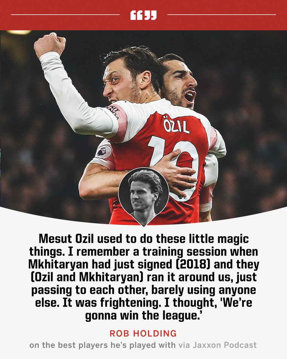 Mesut Ozil and Henrikh Mkhitaryan had Rob Holding believing in a Premier League title 🤩