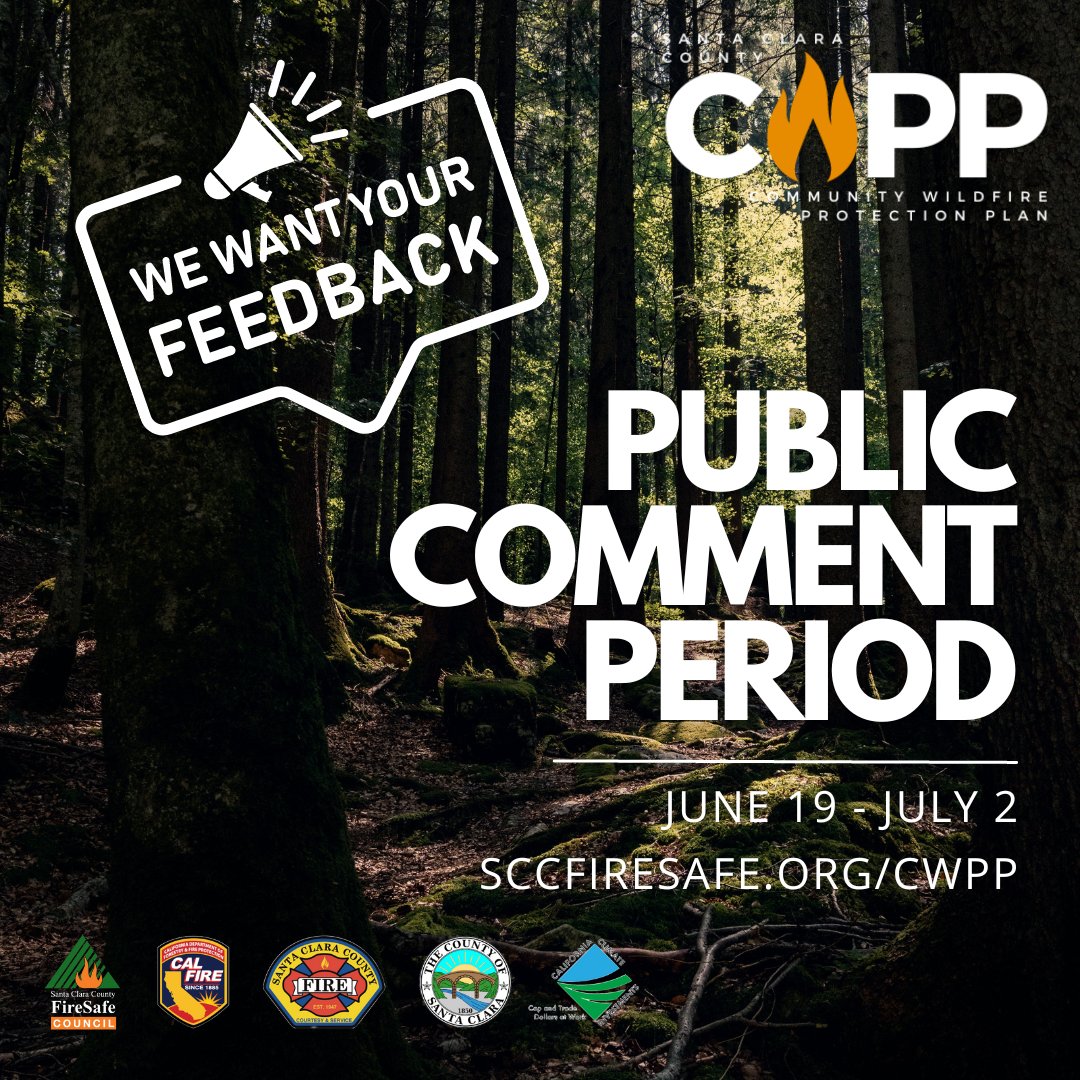 We want to hear from you! Your feedback is needed to complete the Community Wildfire Protection Plan. Public comment period is open until July 2nd. Don't miss your chance! sccfiresafe.org/cwpp