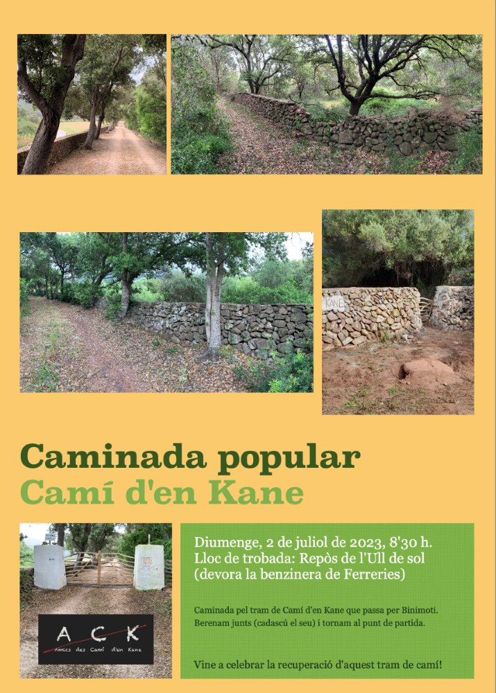 menorcaaldia's tweet image. Agraïm sincerament als voluntaris que van ajudar a netejar el camí d'en Kane a Binimoti i a obrir el portell. Gràcies per recuperar el nostre patrimoni i conservar-lo! #Menorca #patrimoni #senderisme #voluntariat #menorca #balears menorcaaldia.com/2023/06/14/gra…