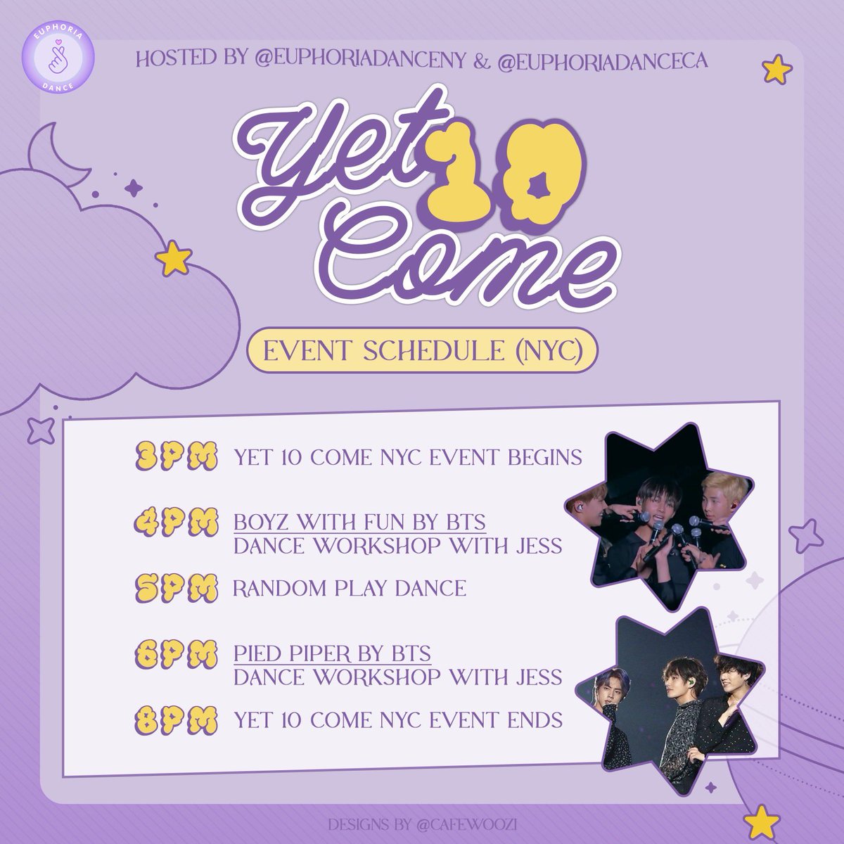 EuphoriaDanceNY's tweet image. We’re so excited for Yet 10 Come this weekend! The event schedule details all the excitement taking place✨

Pre-orders and RSVPs are still open at euphoriadanceny.com 

See you soon, ARMY!! 💜🫰

#BTS #BTSARMY #btsfesta #방탄소년단 #2023BTSFESTA #BTS10thAnniversary