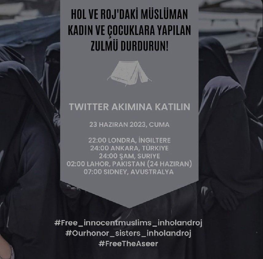 #Free_innocentmuslims_inholandroj
#Ourhonor_sisters_inholandroj
#FreeTheAseer

Hol ve Roj'daki haksız yere yapılan zulme dur de.