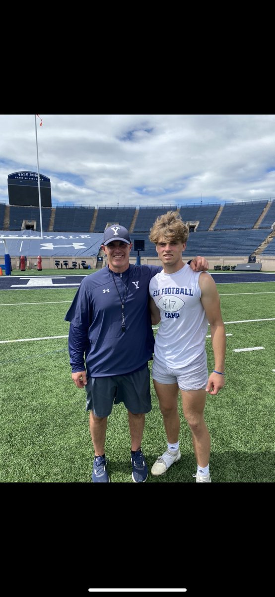 Had a great camp and visit at Yale!! Thanks <a href="/CoachRenoYale/">Tony Reno</a>, <a href="/StevenVashel/">Steven Vashel</a>, <a href="/SSmith_II/">Coach Seitu</a> all for the invites!!💙🤍