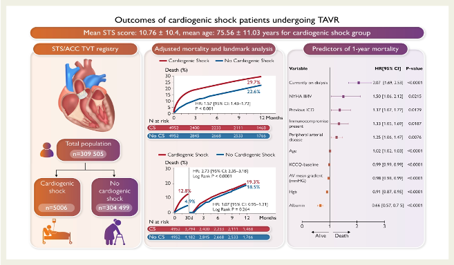 Interested in the outcomes of TAVR in cardiogenic shock with contemporary balloon-expandable valves? Our updated TVT registry analysis was just published in European Heart Journal today. My 1st first author publication in EHJ!! academic.oup.com/eurheartj/arti… @Dhoble7 @ehj_ed