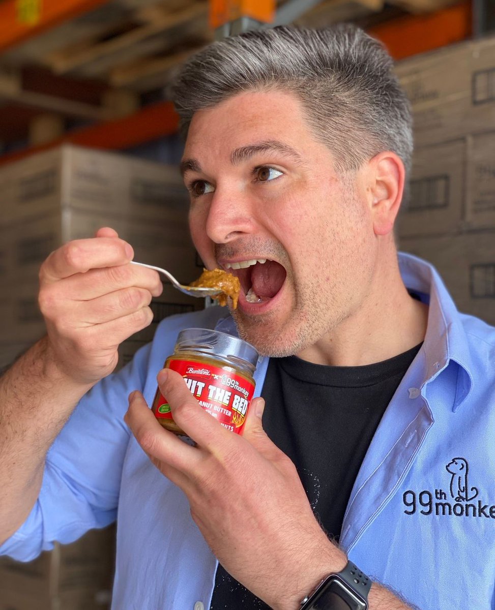 Our new spicy Shit the Bed Peanut Butter even makes men capable of multitasking! Here's Nick from @99th_monkey munching some down, whilst simultaneously carrying out product testing and quality control procedures. 

Get 2 jars for the price of 1 ($14.50 AUD) from ChilliBOM via th