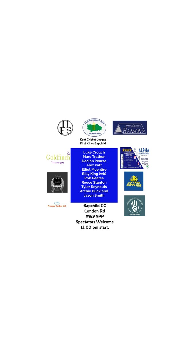 The first XI are away at Bapchild CC on Saturday.