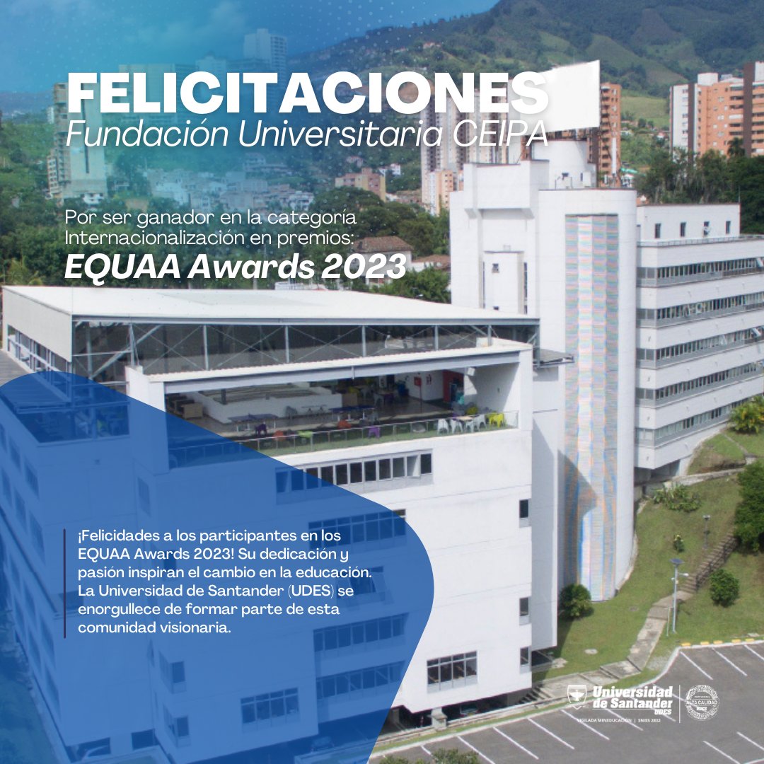 udes_oficial's tweet photo. #OrgulloUDES | 💙¡Felicidades a los participantes de los premios Los EQUAA Awards 2023 en la categoría de innovación e internacionalizacion! Su dedicación y pasión inspiran el cambio en la educación. La #UDES se enorgullece de formar parte de esta comunidad visionaria. https://t.co/CMpugj5zPp