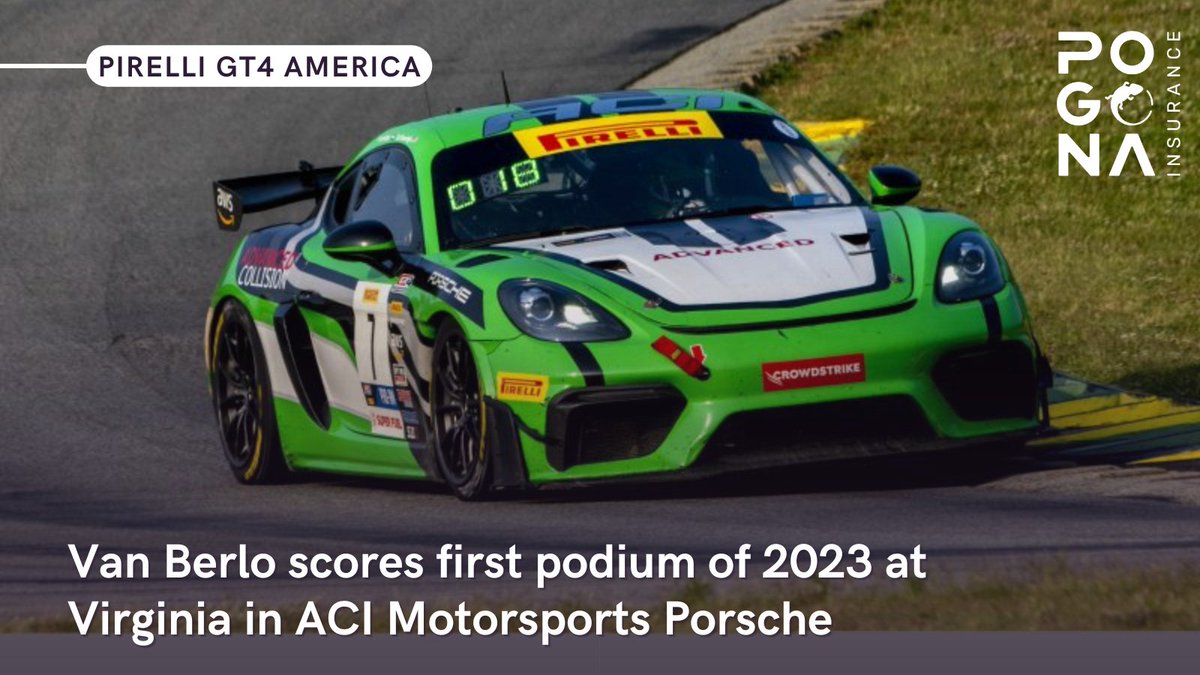 After a solid weekend at COTA with ACI Motorsports, Kay van Berlo and owner-driver Curt Swearingin continued that momentum by scoring a P2 result in Pirelli GT4 America at Virginia, earning themselves a podium in Pro-Am behind the wheel of the No. 7 Porsche.

#GT4America #GTVIR