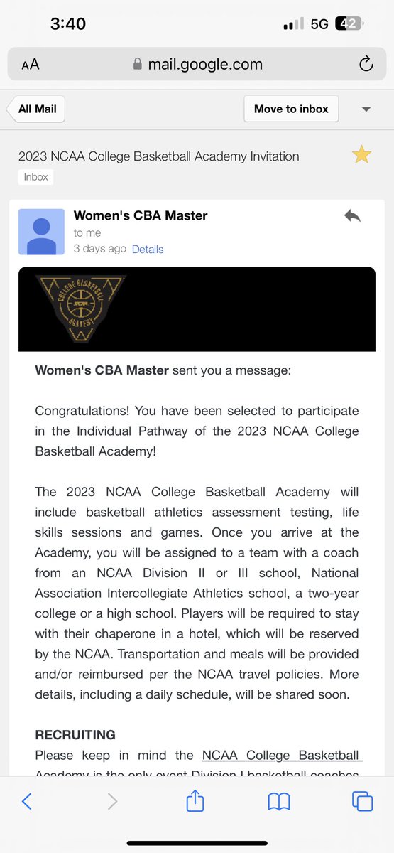 Thankful to receive an invitation from <a href="/TheCBBAcademy/">NCAA College Basketball Academy</a>. 🙏🏽 This is the only event NCAA Division I Basketball Coaches are permitted to attend during this period. Catch me in Memphis. Let’s work! ❤️🖤❤️🖤#TeamKnight #vikesup