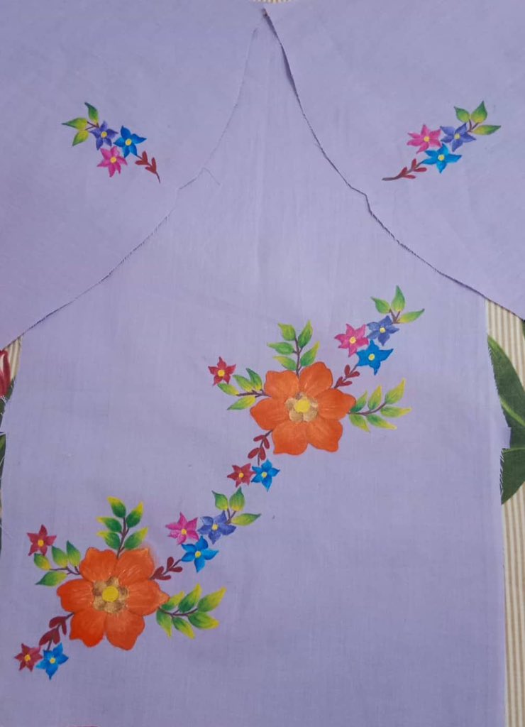 Fabric Painting by Kainat Nasim 🎨 #fabricart #fabricartist #fabricpainting #fabricpainted #taxila #fabricpaintings