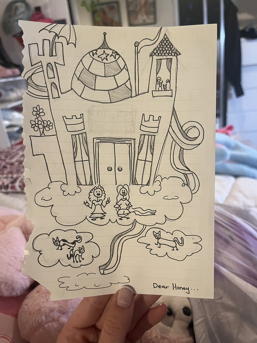 lapisadove's tweet photo. bday card for my best friend honey (this is where we’re gonna live when we’re rich someday) https://t.co/fXc7pW93oU