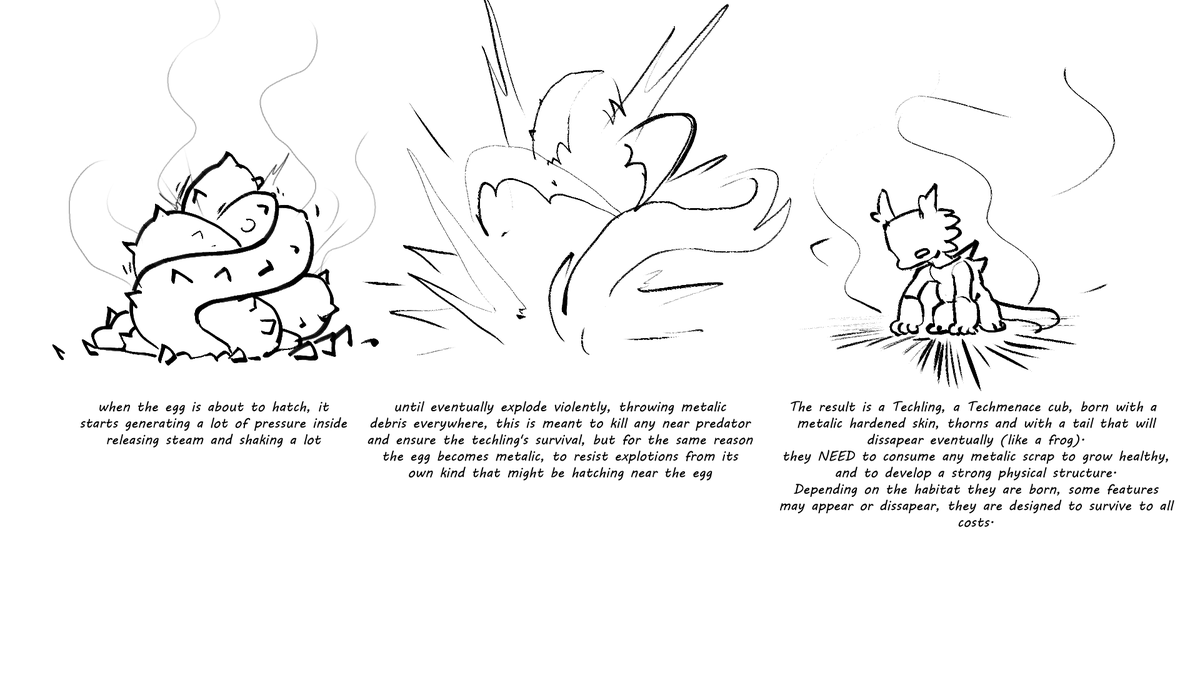 Tenzalt's tweet photo. Techmenace life cycle! :D
here some lore behind the species and how they are born in this world!
#Techmenace #art #concept #oc https://t.co/gcQCPn9Zdx