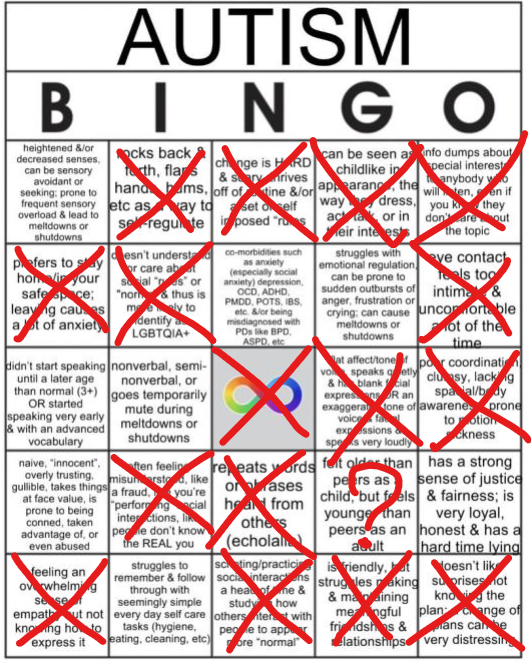 no way tism bingo