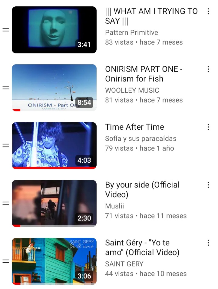 ¡Hola!
Esta es la quinta parte (o sea, del video 481 al 500) de los mas de 500 videos oficiales estrenados en 2022 que publiqué en Facebook. Están ordenados de mayor a menor según la cantidad de vistas que tuvieron en Youtube.
Link: youtube.com/playlist?list=…
