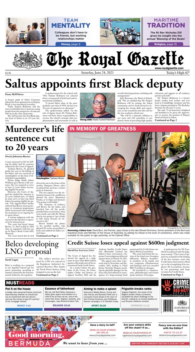 The Royal Gazette On Twitter Here Is Today S Front Page Of The Royal The Royal Gazette On Twitter Here Is Today S Front Page Of The Royal