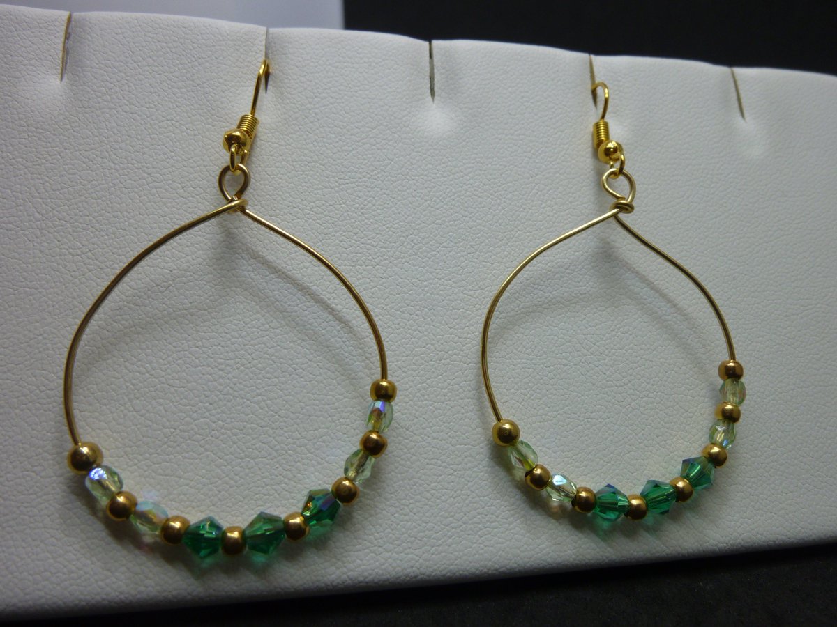 Excited to share the latest addition to my #etsy shop: Green Crystal & Gold Hoop Earrings etsy.me/3PzhMe5 #greenhoopearrings #goldhoopearrings #hoopearrings #goldearrings #greenearrings #crystalearrings #weddingearrings #406montana #madeinmontana