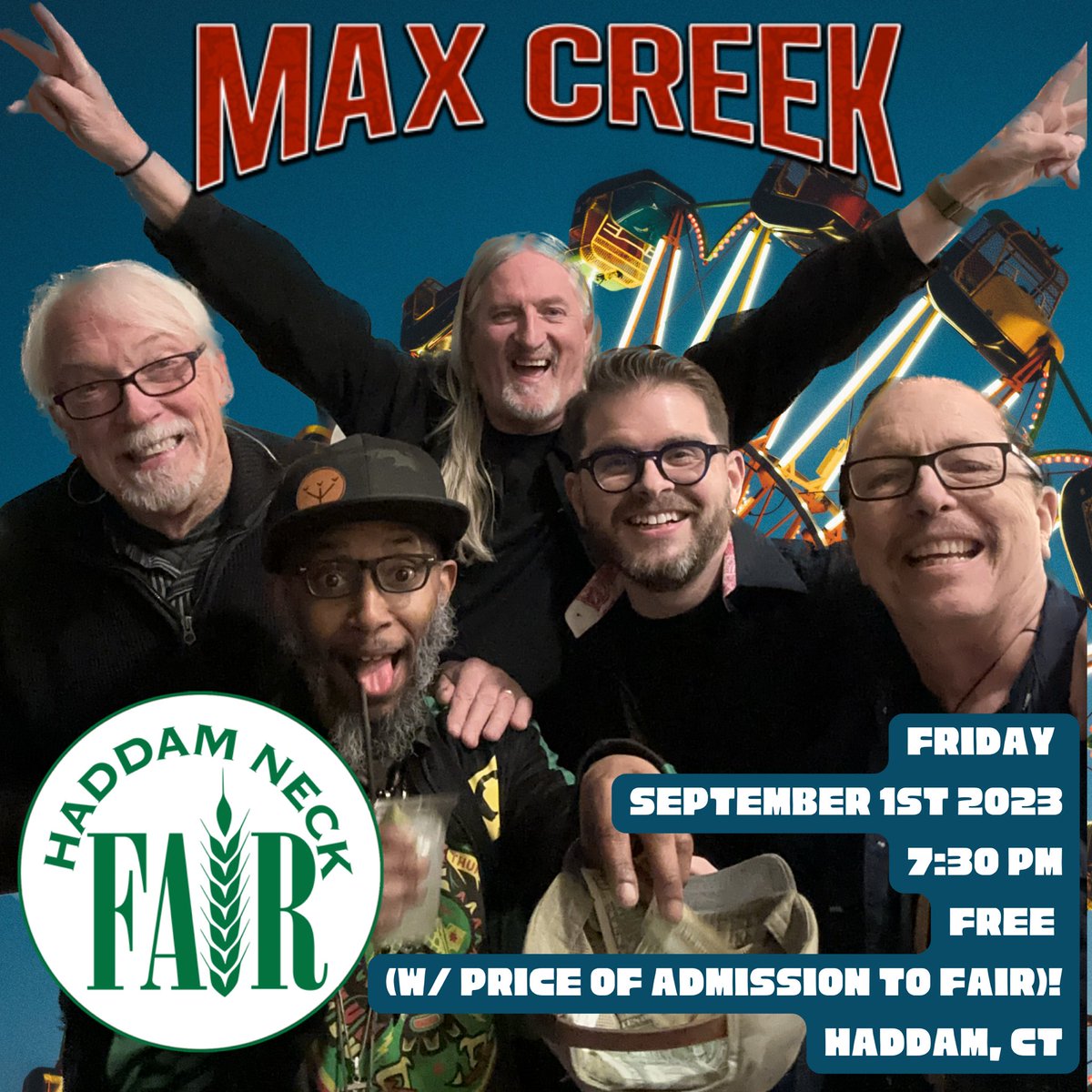 We love a fair! Catch us at #haddamneckfair at 7:30 on Friday September 1st! 🎡🎢🎪

ticketscandy.com/e/haddam-neck-…