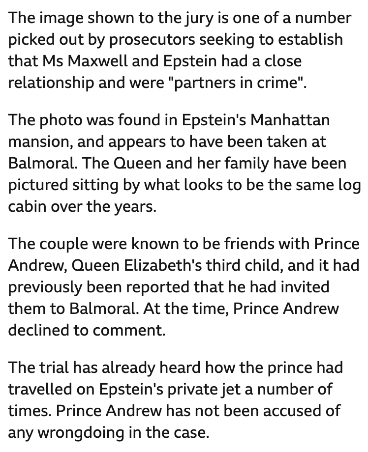 <a href="/BenSwann_/">Ben Swann</a> For those asking: The pic shows Epstein &amp; Maxwell at Queen Elizabeth's residence at Balmoral. It was found in Epstein's mansion and shown at Maxwell's sex-trafficking trial.

The other pic shows the Queen sitting in the same spot on a different occasion.