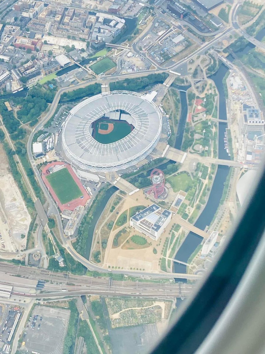 London Stadium in its baseball configuration - from the air! #MLBLondon #MLBLondonSeries