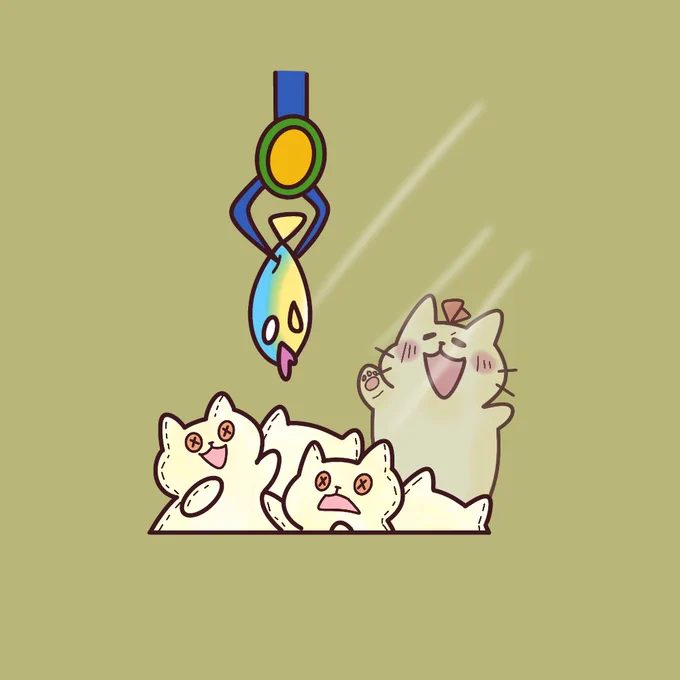 やろうか!UFOキャッチャー! 家に小さなぬいぐるみが増えていく...!  #イラスト