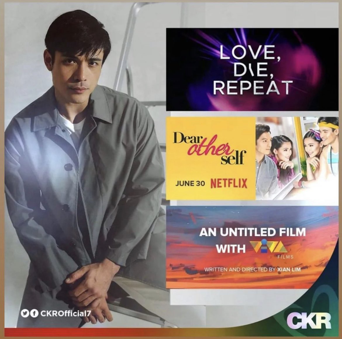 Love Die Repeat (2023) resumed taping.  Dear Other Self (2017) will be available on Netflix, June 30th. A untitled film with viva films (written and directed by @XianLimm)
#xianlim #xianlimm #jennylnmercado #LoveDieRepeat #DearOtherSelf #vivafilms