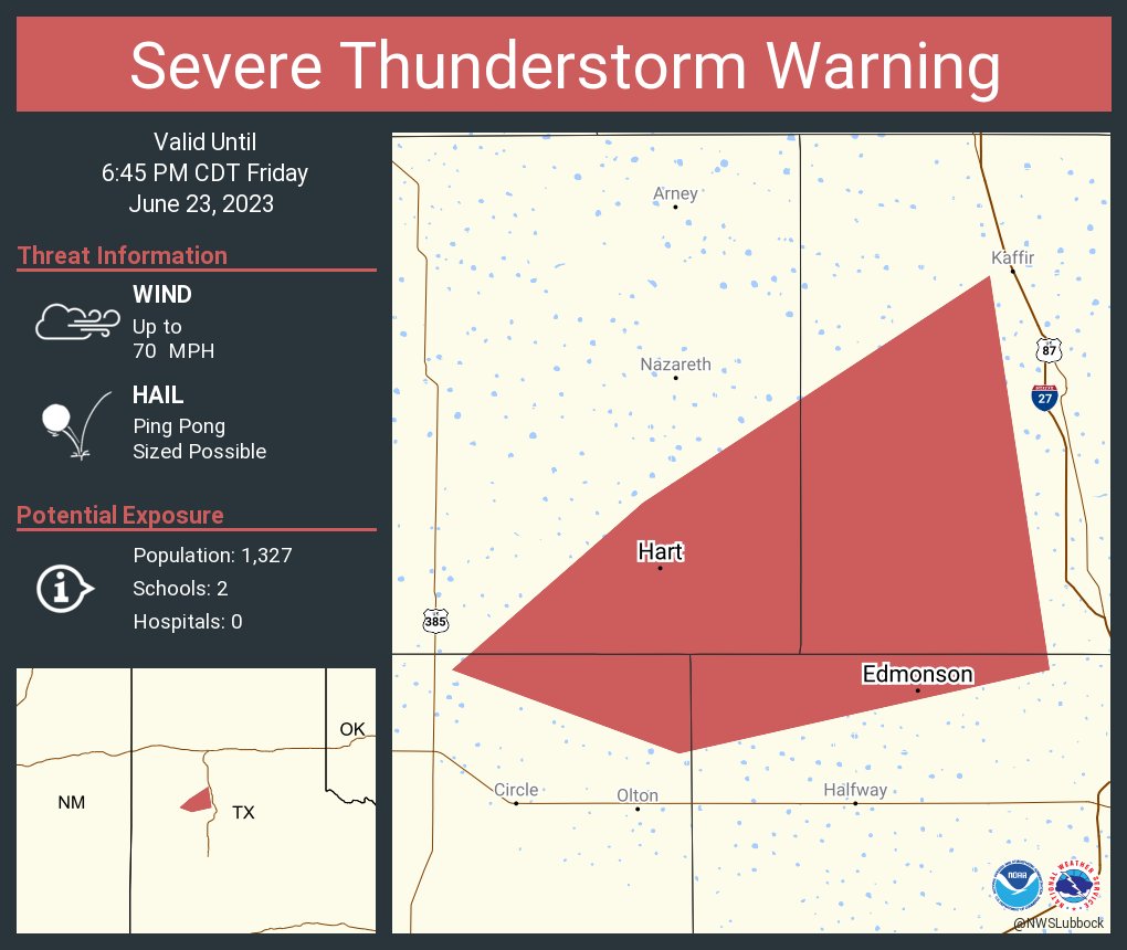 NWS Lubbock on Twitter "Severe Thunderstorm Warning continues for Hart