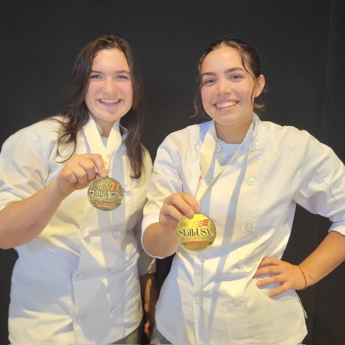 Congratulations to Lizzy (2nd Place, Culinary Arts) and Dora (1st Place, Baking and Pastry Arts) at SkillsUSA National Contest.