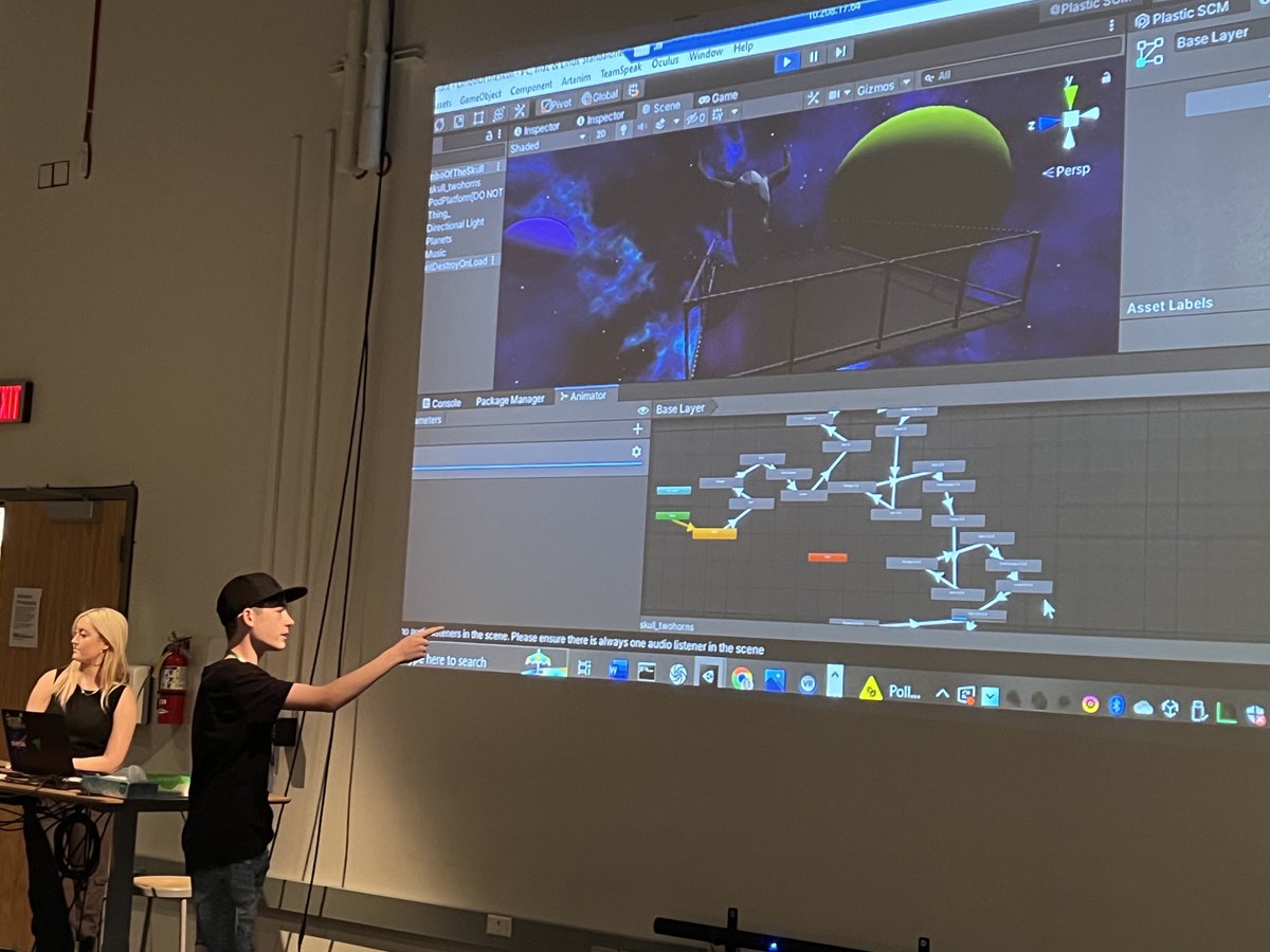 roblkw's tweet photo. Over this past week, Ph.D. student Lauren Gold taught middle schoolers how to build #Unity experiences for Dreamscape VR pods at the Arizona State University Digital Culture Summer Institute summer camp. The middle schoolers built some really cool multiplayer VR environments! https://t.co/ASG6tv0iXE