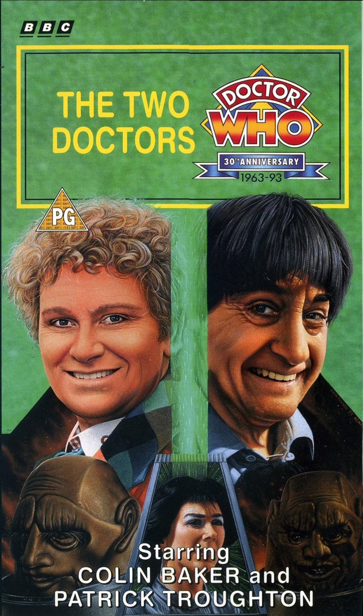 WhosThatGav's tweet photo. I put the VHS cover for #DoctorWho #TheTwoDoctors through FaceApp. https://t.co/dw8RnSm38C