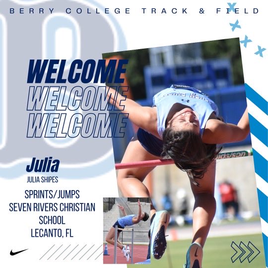 Our next incoming Viking will be sure to make some noise in both the LJ and HJ here at Berry! Welcome to Julia Shipes from Seven Rivers Christian in Lecanto FL! ⁦@flrunners⁩ #WeAllRow