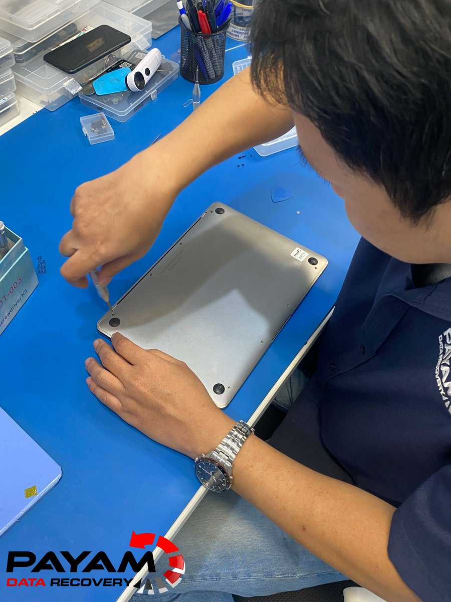 payamdata's tweet image. Facing data loss due to a damaged Apple MacBook? Our skilled team performs component-level repairs, logic board transplants, and recovers data from SSDs. Contact us now for reliable assistance! #MacBookDataRecovery #ComponentLevelRepair #LogicBoardTransplant #SSDRecovery