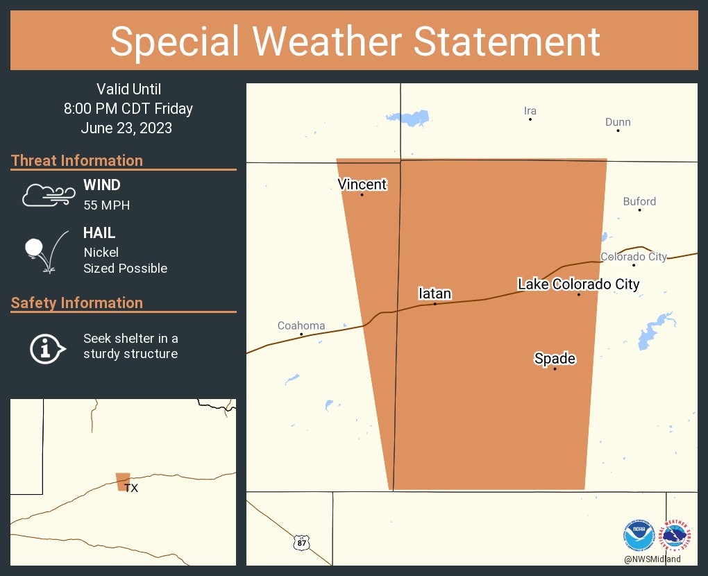 NWS Midland on Twitter "A special weather statement has been issued