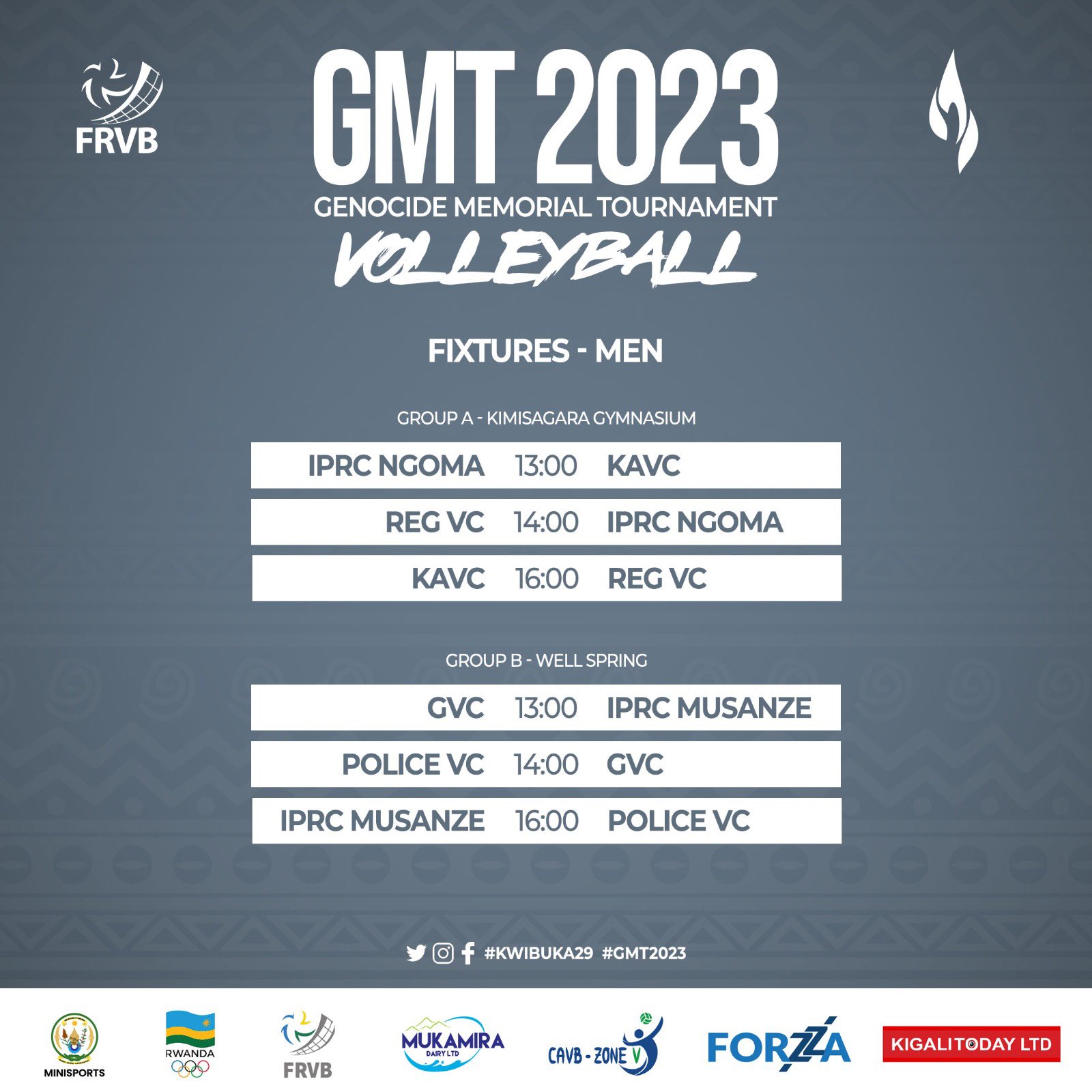 FRVB | RWANDA VOLLEYBALL on Twitter: "#GMT2023 Here are all group