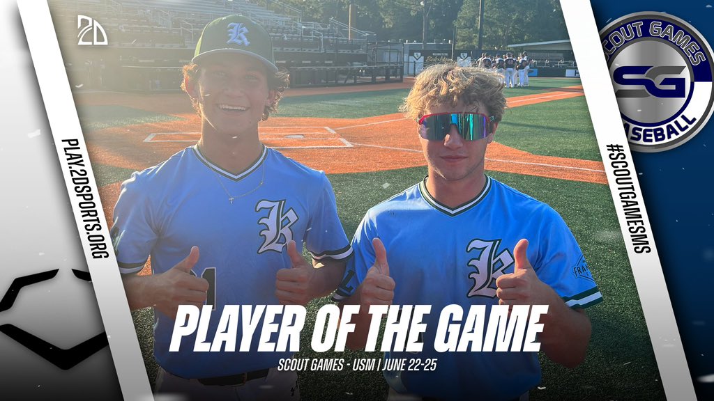 2DsportsbsbPOG's tweet photo. ⭐️ PLAYER OF THE GAME ⭐️

Gavin Hilton: 4.1IP 4K 1ER
Carter Marcantel: 2-3 1R 

Summer Team: @knightknation4L 

#ScoutGamesMS 
@ScoutGamesBSB https://t.co/fZy76kBPAB