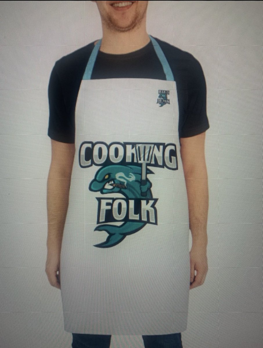 thefinstailgate's tweet image. New on TFTGnetwork.com @Comgetsome1 aka Rabid Dolphin “Cooking Folk” Apron #FinsUp #PhinsUp