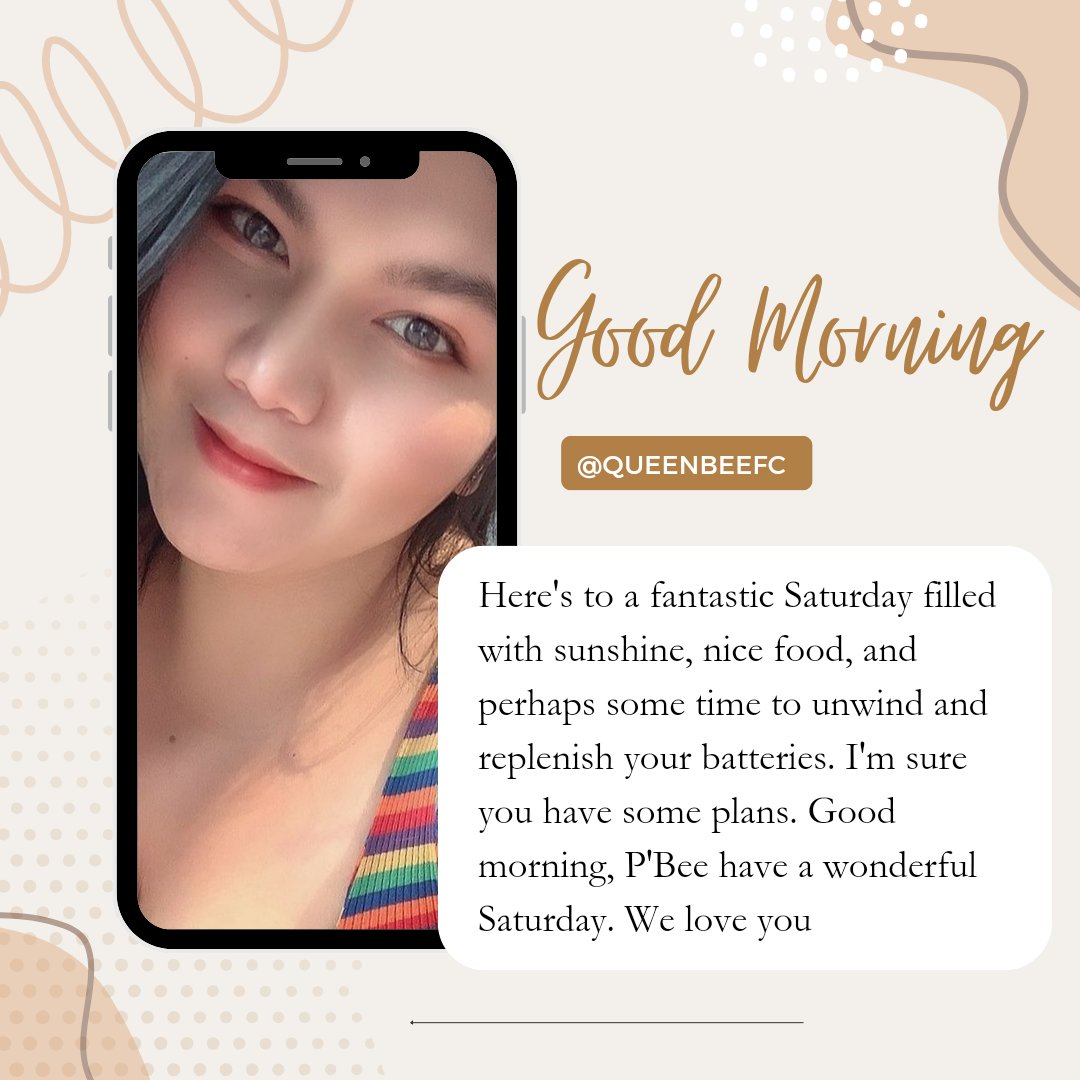 Here's to a fantastic Saturday filled with sunshine, nice food, and perhaps some time to unwind and replenish your batteries. I'm sure you have some plans. Good morning, P'Bee have a wonderful Saturday. We love you 💙🥰🦋

#queenbeeluve
#beemyhoneyluve