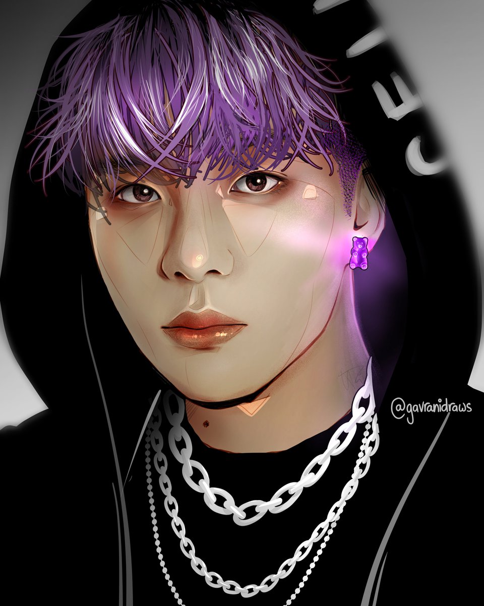 「purple  #JONGHO #OUTLAW #종호 #에이티즈 #ATEEZ」|Gavrani 🦈のイラスト