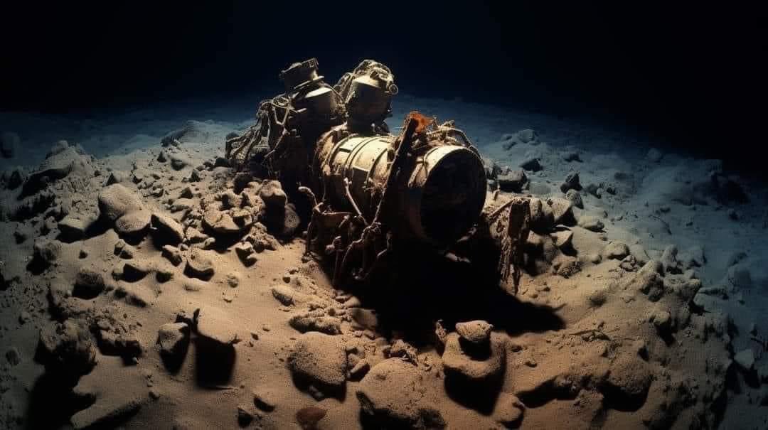HLFrisbie's tweet photo. De esta forma un carro tanque de tren se compacta al someterlo a 1 atmósfera de presión

El sumergible #Titán se sometió a 375 atmósferas de presión 

La búsqueda inicial de la @USNavy determinó que desde que se perdió el contacto con el sumergible había sucedido la implosión y la fragmentación. Al ponerlo a juicio de autoridades civiles se decidió esperar a que la esperanza por falta de oxígeno hiciera menos impactante la noticia

Así se observan los fragmentos del sumergible en el fondo del mar